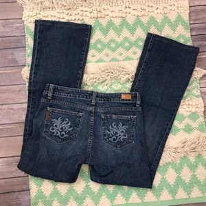 PAIGE Dark Blue Boot Cut Jeans